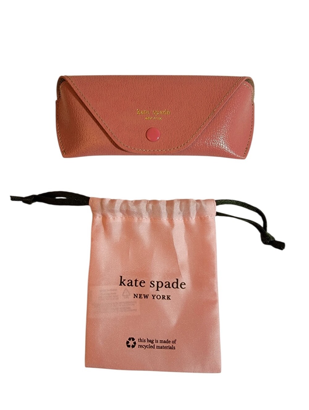 KATE SPADE Jewelry Pouch Bag & Small EyeGlass Case Bundle Pink Green